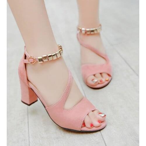 2021Summer Women’s Sandals New Womens Shoes Fish Mouth Sandals Fashion Casual High Heels Open Toe Comfort Outside Shoe