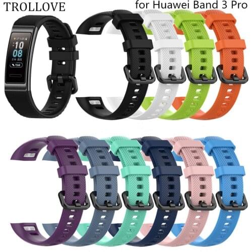 Silicone Wristband Sports Wrist Bracelet Replacement Watchband for Huawei Band 3 Pro 3Pro Watch Band Smartwatch Accessories