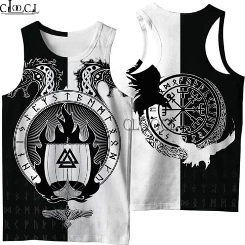 CLOOCL Viking Symbol Tattoo Raven 3D Printed Men Shirt Vest Harajuku Fashion Summer Streetwear Unisex Tank Tops Drop Shipping