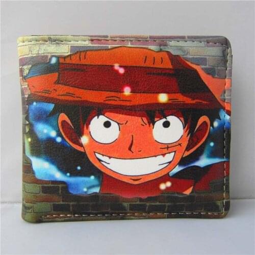Japanese Anime One Piece Folding Wallet/Monkey D Luffy High Quality Short PU Purse
