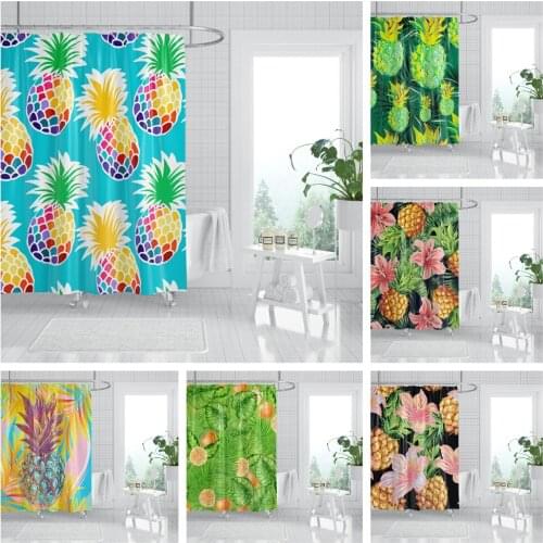 Green Leaves Shower Curtain Bathroom Waterproof Polyester Shower Curtain 3d Printing Bath Curtains With Plastic Hooks