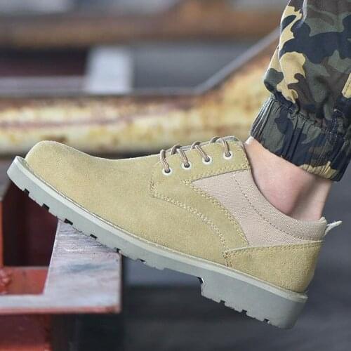 Safety Shoes Cap Steel Toe Safety Shoe Boots For Summer Man Work Shoes Men Breathable Mesh Size Footwear Wear-resistant DXZ037