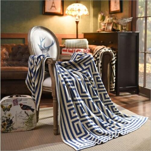 Hap-deer Jacquard blanket cotton geometric drawing knitted blankets,lunch break lazy blanket, both sides available