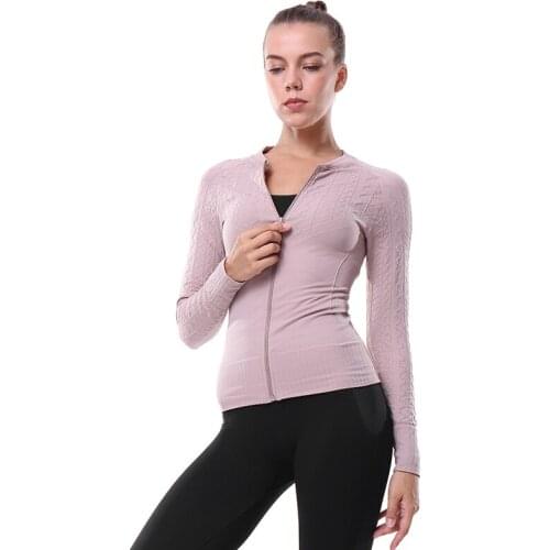 Women Athletic Sport Shirts Slim Fit Long Sleeved Fitness Coat Yoga Crop Tops With Thumb Holes Gym Jacket Workout Sweatshirts