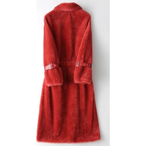 Coat Fur Real Female 100% Wool Coats 2020 Winter Jacket Women Long Coat Female Lamb Fur Korean Jackets Abrigo Mujer MY s s