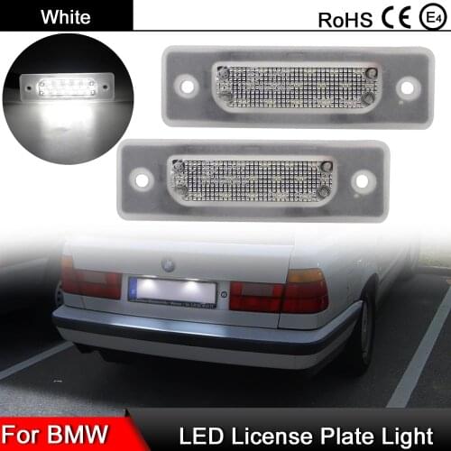1 Pair For BMW 5-Series E34 1988-1996 7-Series E32 1986-1994 High Brightness White LED License Plate Light Number Plate Lamp