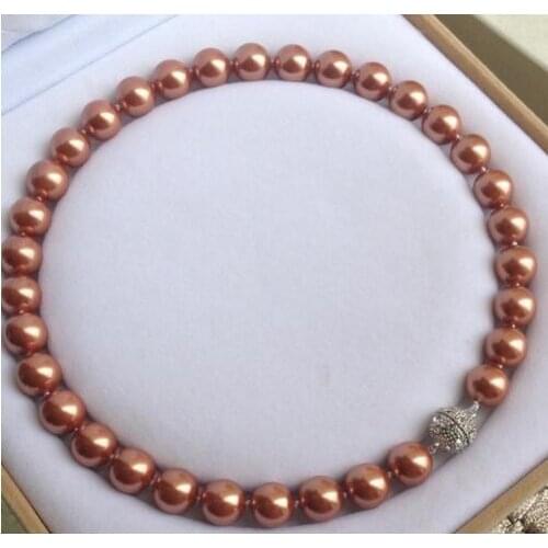 12mm South Shell Pearl Gems Beads Round Necklace Magnet Clasp Quality Beads Rope Chain Bead Necklace Beads Natural Stone