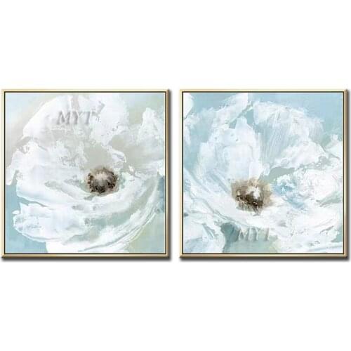 2 Panels Wall Art Handmade Canvas Painting Hand Painted Flowers Oil Painting On Canvas Wall Pictures Painting For Living Room