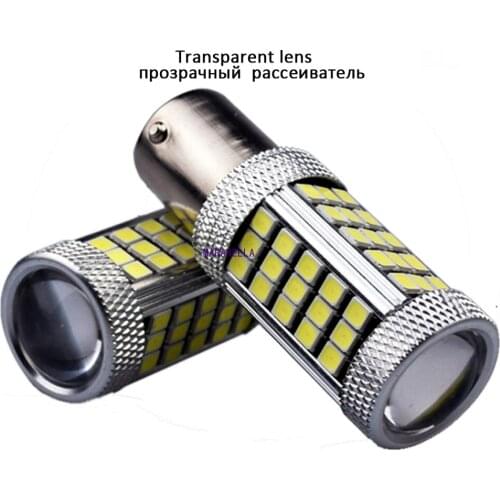 2pcs/Lot BA15D for Car LED Brake Lights Lamp Parking Reverse 1157 2538 66SMD P21W S25 White Red Bulb 12v