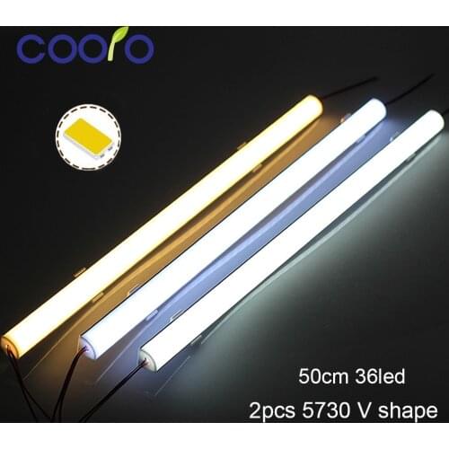 5PCS/Lot 50CM LED Bar light 5730 V Shape Corner aluminum profile with Curved Cover, Wall Corner Light DC12V, LED Cabinet Light