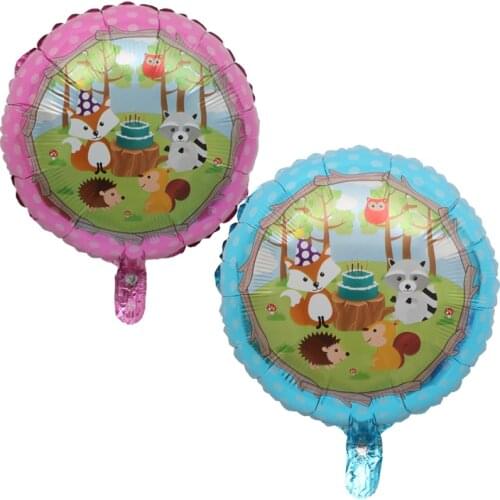 50pcs 18inch Jungle Animal Balloons Raccoon Hedgehog Fox Foil Balloon Birthday Party Decorations Baby Shower Decor Supplies Toys