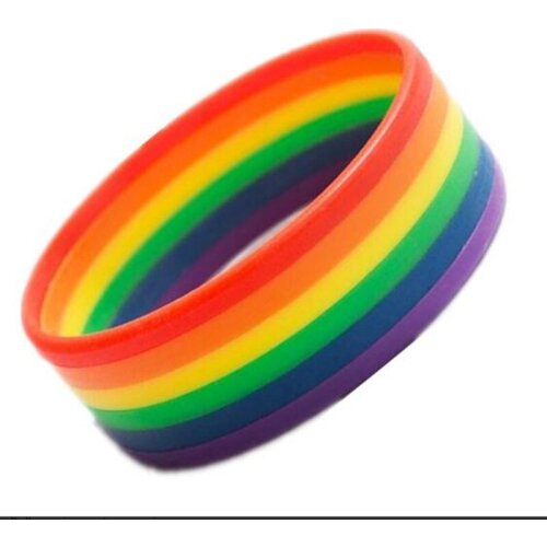 50pcs six layer Gay pride rainbow bisexual lesbian silicone wristband bracelet for Lesbian Trans pride gift rubber band