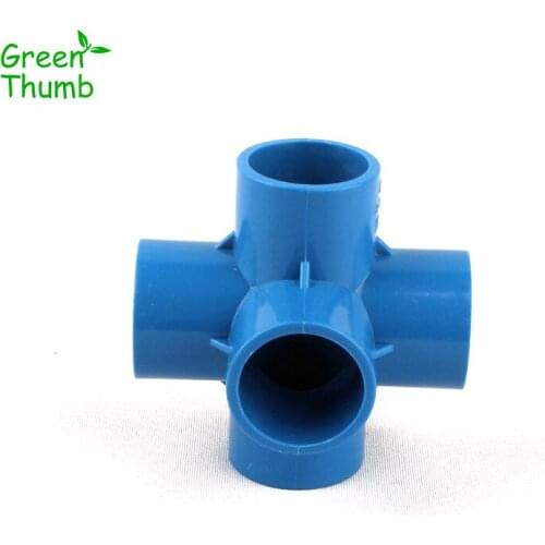 6pcs Dia 32mm PVC 5-Way Joints for Garden Hose Adapters White/Grey/Blue Green Thumb PVC Connectors