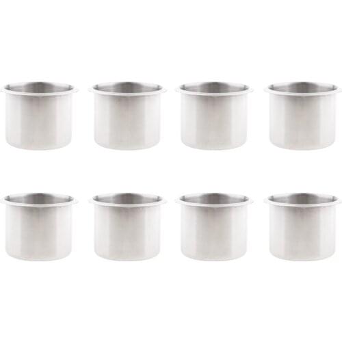 8Pcs Chrome Polished Metal Rustproof Cup Drink Holder for Boat RV Car Sofa