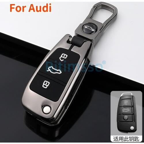 Zinc Alloy Car Remote Key Case Cover Protective Shell For Audi C6 R8 A1 A3 Q3 A4 A5 Q5 A6 S6 A7 B6 B7 B8 8P 8V 8L TT RS Sline