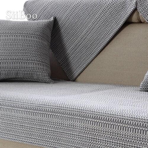 Siiboo cotton blend super dense braided sofa cover for high quality room decoration European style sp6292