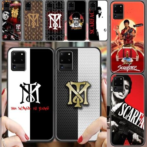 Tony Montana Scarface Phone case For Samsung Galaxy Note 4 8 9 10 20 S8 S9 S10 S10E S20 Plus UITRA Ultra black trend prime