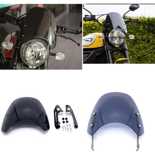 Black/Smoke Motorcycle Front Windscreen Windshield Shield Screen Protection For Ducati Scrambler 2015 2016 2017 2018