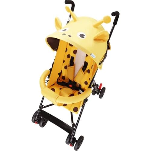 Baby stroller animal zebra shape ultra light folding child shock absorber trolley can sit half lying cartoon umbrella carriage