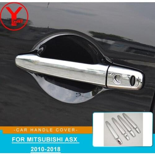 ABS Chrome Door Handle Protective covering Cover Trim Plastic Car Handle Cover Styling For Mitsubishi ASX 2010-2018 YCSUNZ