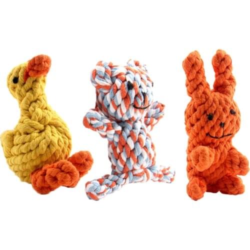Dog Knot Rope Toy Pet Interactive Cute Animal Modeling Teeth Cleaning Resistant To Bite Chew Toys For Small Medium Large Dogs