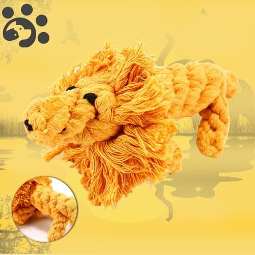 Pet Dog Toys ,Handmade Cotton Ropes Dog Chew Toy, Lion Shape Durable Braided Rope For Dog Pet Tooth Cleaning And Molar TY0041