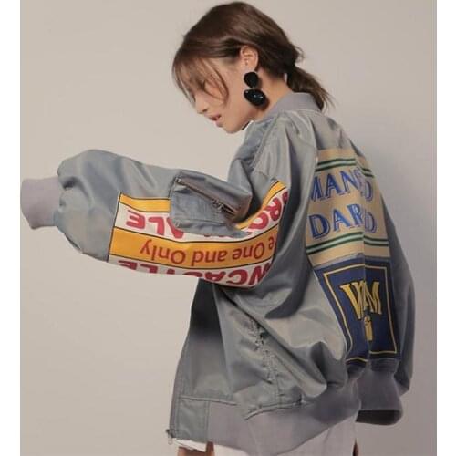 Summer Oversized Jackets Print Baseball Jacket Women Couple Bomber Unisex Racer Jacket Varsity Hiphop Streetwear Coat Women top