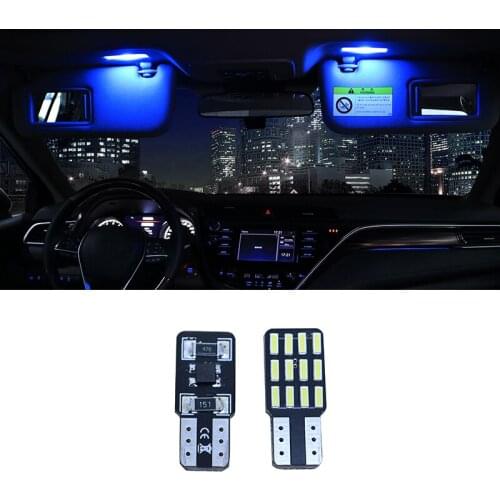 QHCP Car LED Interior Rear Boot Light Trunk Lamps White Blue Bulb Mirror Lights Makeup Lights Ambient Lamp For Toyota Camry 2018