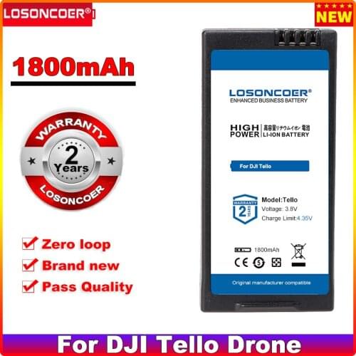 LOSONCOER 1800mAh 0 Cycle 100% New for DJI Tello Drone Flight Battery Accessories