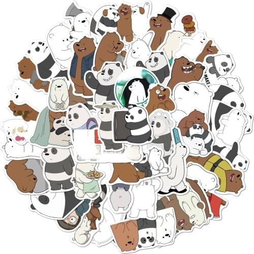 Cute cartoon panda polar bear unicorn sticker school student diary hand ledger stationery mobile phone guitar decoration kawaii