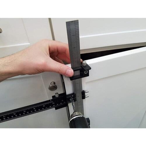 N0HB Aluminum Alloy Multi-functional Furniture Cabinet Door Handle Punch Locator Woodworking Tool Locator Drill Bit Guide