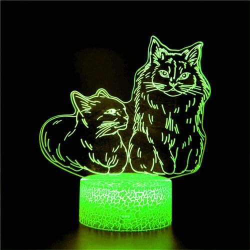 Cartoon cat kawaii cute all lights off 3D night light LED USB touch remote control lava lamp Lampara decoration childrens gifts