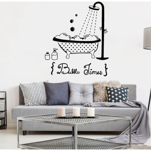 Bathing Wall Decal Bubbles Time Wall Sticker Bathroom Decoration Kids Baby Shower Design Wall Mural Bath Window Poster DW7902