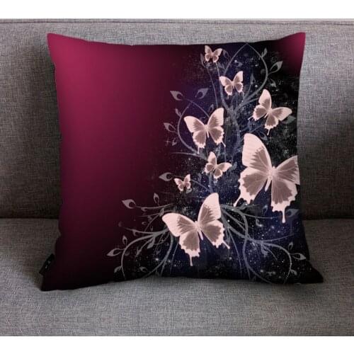 Butterfly Printed Pillow Case Polyester Kawaii Home Decor Pillow Cover Sofa Room Decoration Accessories Anime Cushion Cover