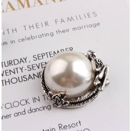 New Fashion 20PCs Retro Silver Beauty Half Pearl Charms for Jewelry Making Pendants for Necklace Dangle Charms Accessory Craft