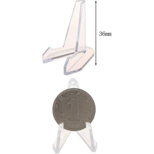 One Or 10pcs Height 36mm Plastic Display Stand Easel Coin Medal Token Badge Holder Collection Shelf Drop Shipping