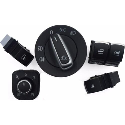 Window Mirror Headlight Fuel Control Switch For VW Passat B6 Golf MK5 6 R32 GTI MK5 Rabbit Tiguan 5K3959857 1KD959833 5ND941431A