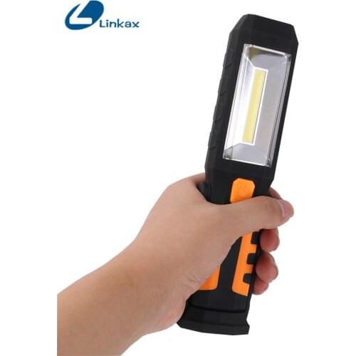 Portable Magnet COB LED Flashlight UBS Rechargeable Working Light 3 Modes Lamp with Hanging Hook Outdoors Camping Lighting