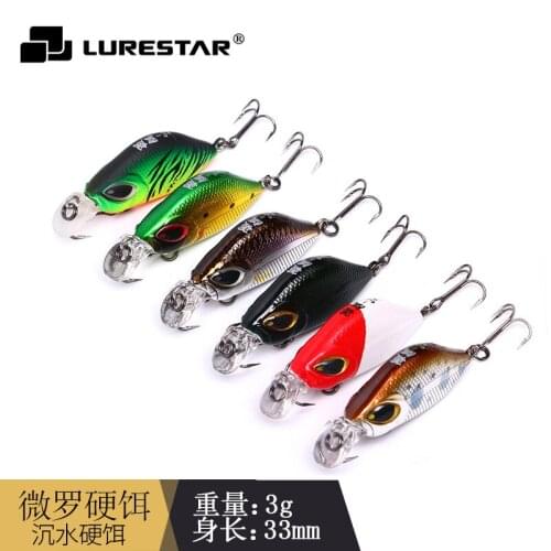 Fishing lures Hard mini Minnow Crankbaits Small Cranks Baits sinking Lure Wobblers 3g/3.3cm with VMC Hooks Fishing Tackle