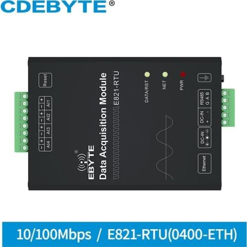 RS485 Ethernet Digital Quantity 4 Channel Analog Input IO Port Modbus TCP RTU Current Acquisition Modem E821-RTU(0400-ETH)