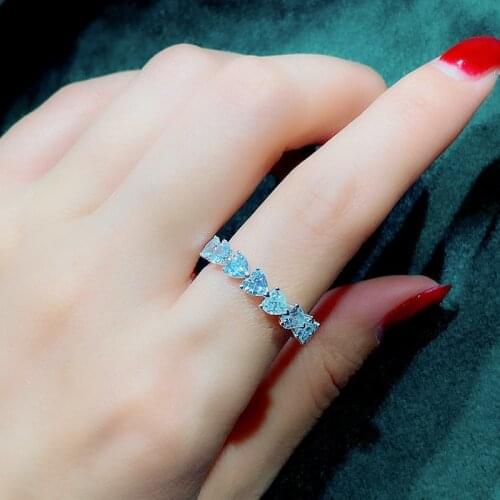 Heart Love Lab Diamond cz Ring 100% 925 sterling silver Engagement Wedding band Rings for Women Bridal Party Jewelry