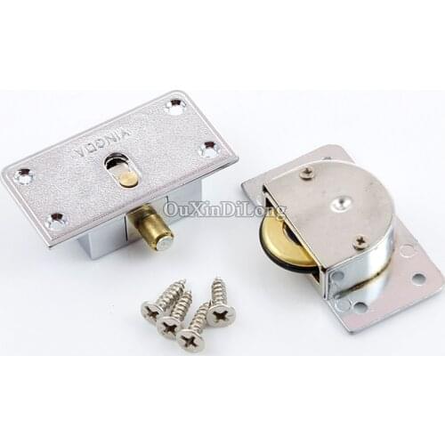 Hot 20Pairs Heavy Duty Copper Wheel Pulleys Cupboard Wardrobe Cabinet Smoothly & Mute Sliding Door Rollers