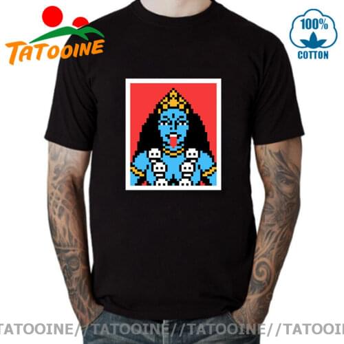 Tatooine The goddess in Hinduism Kali T shirt homme Hindu Goddess Kali Passport Pixel T-shirt hombre Indian Shiva Tee Shirt male