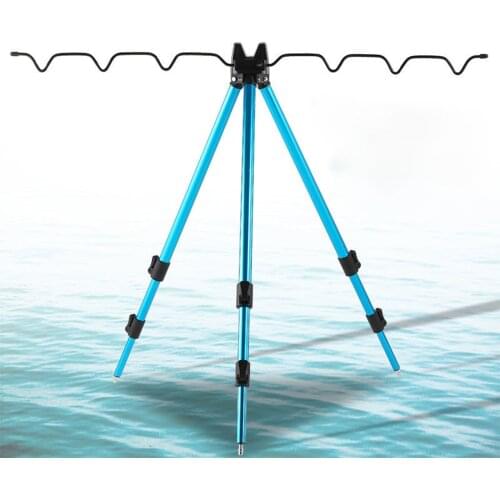 NEW Aluminum Alloy Telescopic 5 / 7 Groove Fishing Rods Holder Portable Collapsible Tripod Stand Sea Fishing Pole Bracket Tool