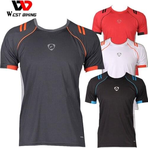 WEST BIKING Quality Male Running Cycling Short Sleeve Jerseys O-neck Men Bike Bicycle Tshirts Slim Fit Quick Dry T-shirts