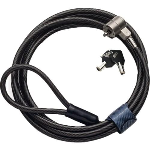 Laptop Key Lock Security Cable Lock 2M Bold Extended Universal Key Type