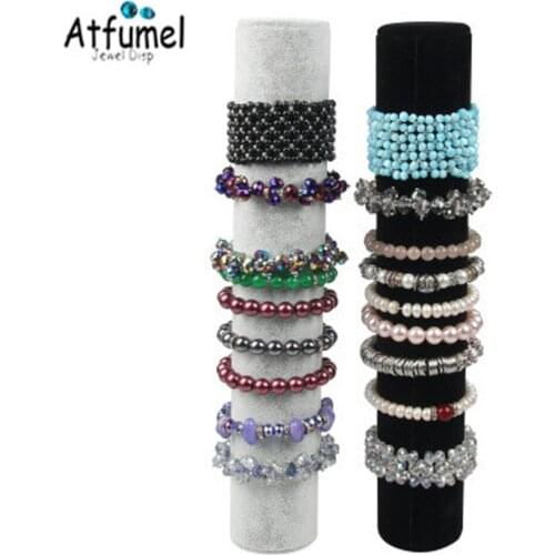 Velvet Bangle Jewelry Display Stand Necklace Watch Organizer Bracelet Hairband Storage Case Chain Jewelry Display Bar Holder