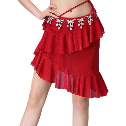 New Arrivals Women Belly Dance Clothes Short Skirts Practice Wrapped Elastic Mesh Bellydance Costume Accessories