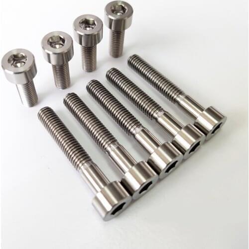 1pcs M5 titanium alloy screw bolt Allen column head screws hex socket cup bolts Ti machine thread nail 45mm-100mm