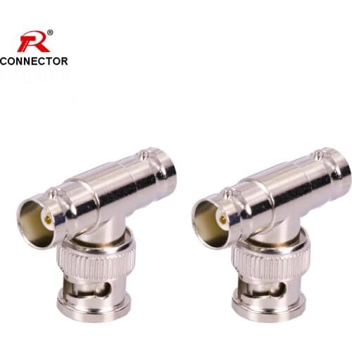1pc BNC Connector, T shape BNC 1xMale Plug to 2xFemale Jack Socket, Zinc Alloy Material